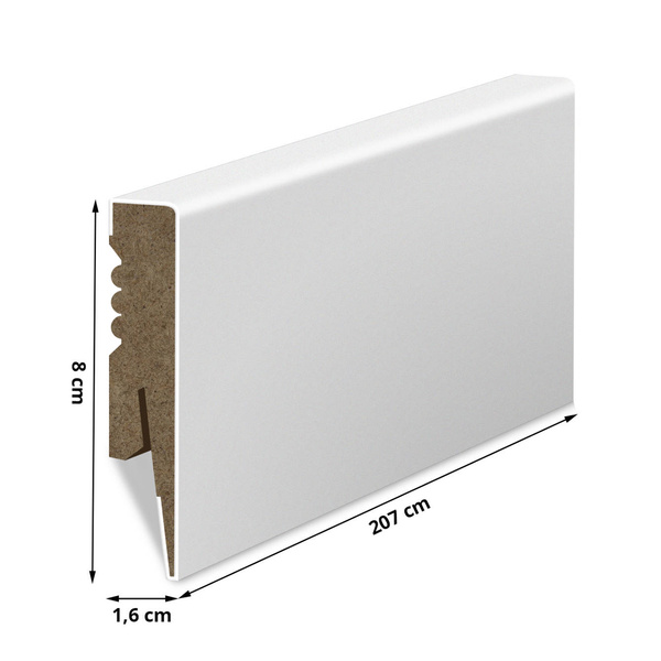 Listwa Przypodłogowa MDF Gładka - BIAŁA