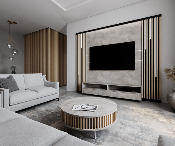 Dąb Naturalny Fornitury - Lamele Premium 3D Slim S - 20x20 mm - Panele meblowe ścienne trójwymiarowe