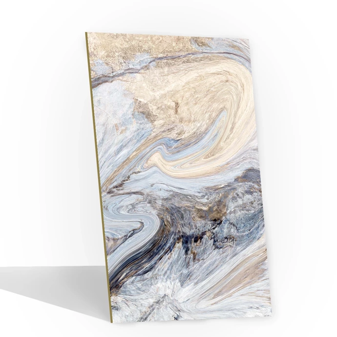 Panel ścienny z wzorem HD - 2800x1100 mm - Yellow-Blue Marble - 9095 - grubość: 5 mm